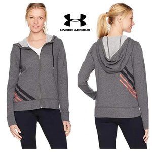 NWT UNDER ARMOUR Women M UA LOGO French Terry Full Zip Hoodie Jacket Loose Fit